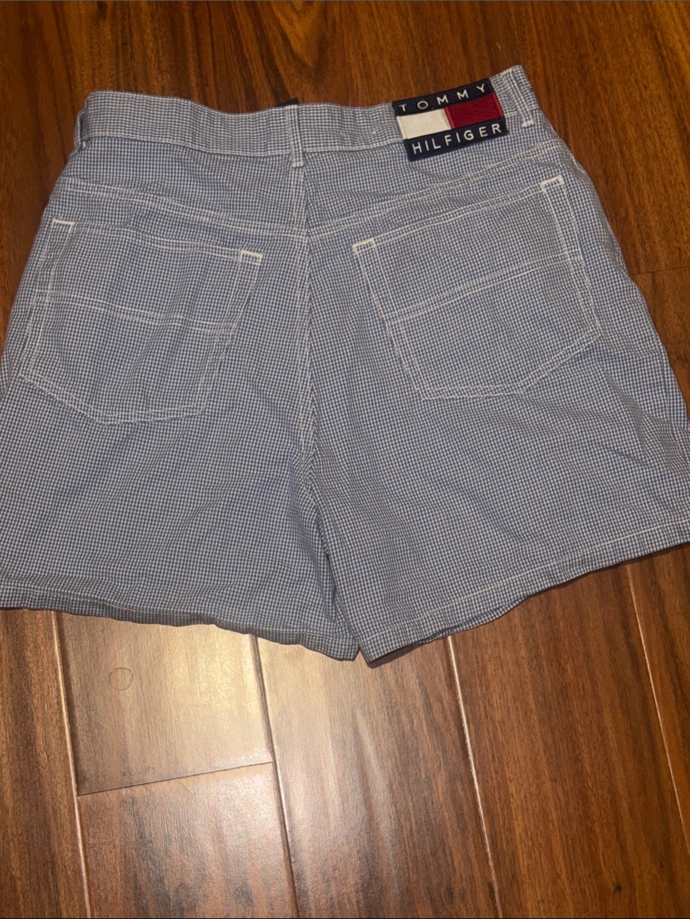 Tommy Hilfiger Blue Micro-Gingham Women's Bermuda Shorts
